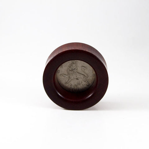 38mm Bloodwood Old British 10 Pence Coin Plug (Single)