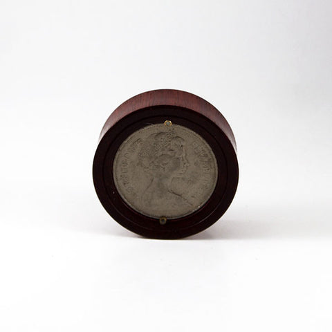 38mm Bloodwood Old British 10 Pence Coin Plug (Single)